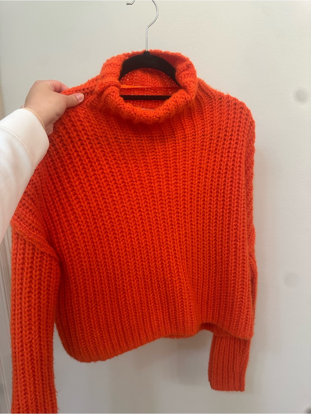 Rebecca Minkoff Bright Orange Chunky Turtleneck Sweater